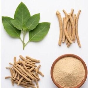 May include: An overhead shot features ingredients for a recipe. Green leaves, tan roots, and a bowl of tan powder are displayed. Text at the top reads "From Farm to Bowl (Ingredient Story)" and at the bottom, "Sourced Directly, Hand-Selected Roots."