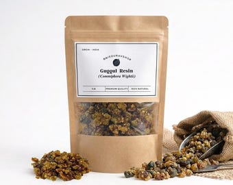 Żywica Guggul (Commiphora Wightii) – naturalna żywica kadzidlana do hinduskiej pudży, medytacji i oczyszczenia duchowego