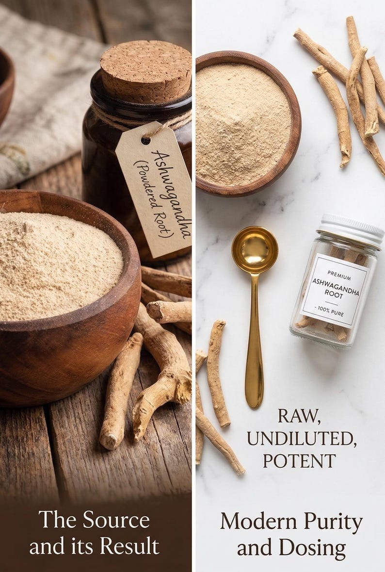 Ashwagandha Root Powder | Withania Somnifera | Fresh Herbal Blend image 2
