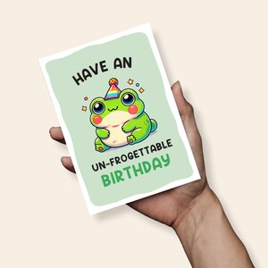 Carte d'anniversaire sans grenouille, jolie carte d'anniversaire de grenouille, carte A6, carte d'anniversaire de grenouille, carte d'anniversaire de petit garçon, anniversaire de jeu de mots, carte de joyeux anniversaire