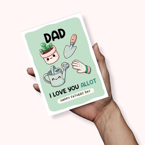 Papa, je t'aime, jeu de mots drôle, carte fête des pères, jardinage, carte de fête des pères, carte A6, jeu de mots jeu de mots, carte pour papa, fête des pères