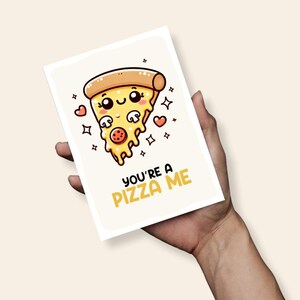 Carte d'anniversaire You're A Pizza Me Love, jolie carte de jeu de mots, carte A6, carte d'anniversaire, carte d'anniversaire pour femme mari, carte de nourriture pour punny