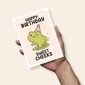 Carte d'anniversaire de joyeux anniversaire, jolie carte d'anniversaire de grenouille, carte A6, carte d'anniversaire de grenouille, carte d'anniversaire de punny, carte de joyeux anniversaire