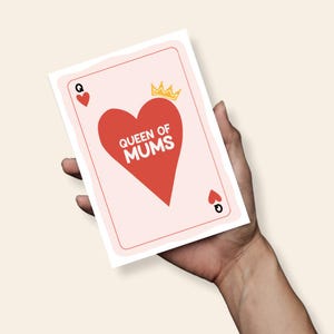 Queen of Mums Mothers Day Card, Mother's Day Card, A6 Card, Mum Birthday Card, Birthday Card for Her, Birthday Card Mum, Mothers Day
