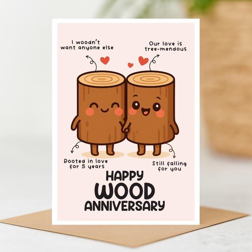 Handgemachte Hochzeitskarte „5 Jahre“ – Mit Strass & Glitzer, 16x16 Cm, Inkl. Umschlag