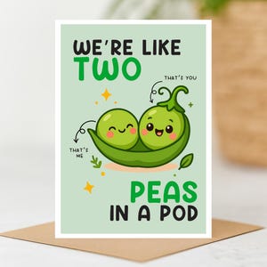 Two Peas in a Pod anniversary card, cute pun card, A6 Card, anniversary card, anniversary card for wife husband, punny card, valentines card