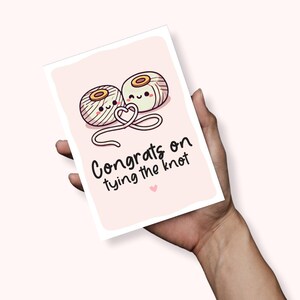 Faire un noeud Carte de voeux de mariage amusante, carte de mariage, cadeau de mariage, carte A6, le jour de votre mariage, carte de marié