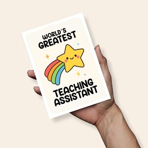 La plus belle carte d'assistant pédagogique du monde, carte d'enseignant, carte d'assistant pédagogique, carte de remerciement pour enseignant, carte de fin d'année pour enseignant