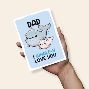Je t'aime carte de fête des pères drôle de jeu de mots, carte de fête des pères drôle, carte A6, carte de pères de jeu de mots, carte pour papa, fête des pères, carte d'un enfant