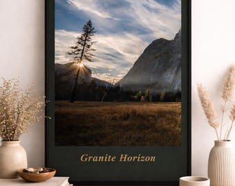Gift for Him Printable Wall Art, Granite Horizon Poster, Nature Landscape Print, Digital Download Decor