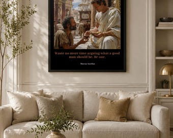 Marcus Aurelius Stoic Quote Print, Ancient Rome Wall Art, Stoicism Poster, Roman Philosophy Print, Masculine Office Decor, Digital Download