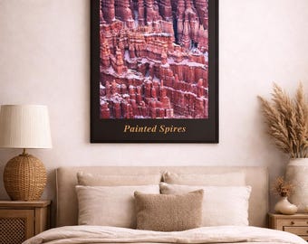 Gift for Her Printable Wall Art, Painted Spires Poster, Pink Canyon Print, Digital Download Decor