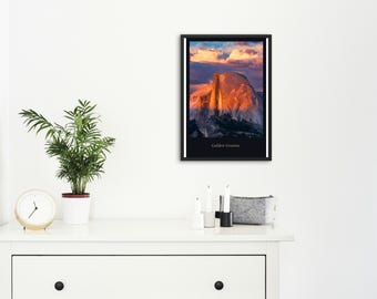 Golden Granite Mountain Sunset poster | Matte Vertical Poster