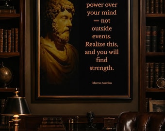 Marcus Aurelius Quote Print, Stoic Wall Art, Philosophy Poster, Motivational Printable, Masculine Office Decor, Digital Download