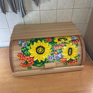 Vintage Handmade Bread Box –Loaf Locker- Rustic Beech Wood Kitchen Organizer for Countertop Storage – Durable and Stylish Bread Keeper