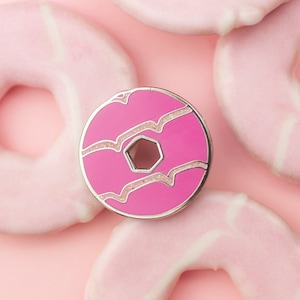 Pink Glitter Party Ring Biscuit Enamel Pin / Pin Badge - Flair - Enamel Badge - Cookie Pin