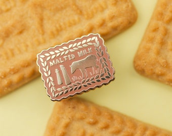 Malted Milk Biscuit Enamel Pin / Pin Badge - Flair - Enamel Badge - Cookie Pin