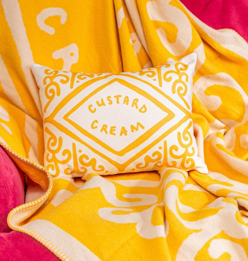 Custard Cream Printed Cushion / Biscuit Cushion Cookie Pillow Custard Creme image 4