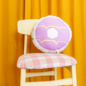 Lilac Party Ring - Iced Ring Biscuit Cushion - Cookie Pillow