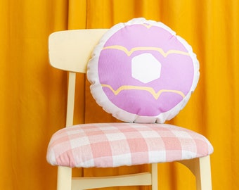 Lilac Party Ring - Iced Ring Biscuit Cushion - Cookie Pillow