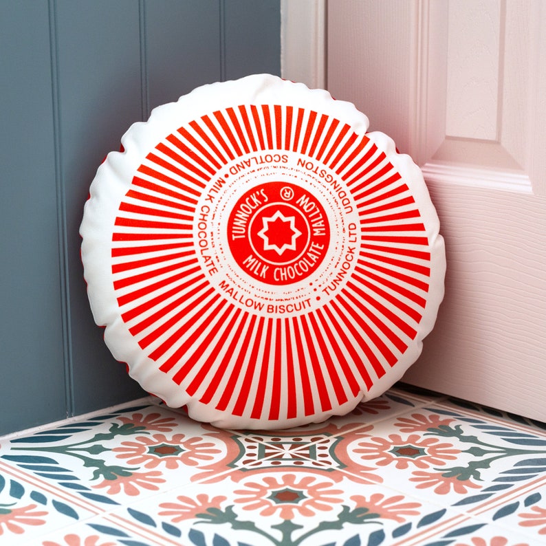 Tunnock's Teacake Printed Cushion / Biscuit Cushion Cookie Pillow image 8