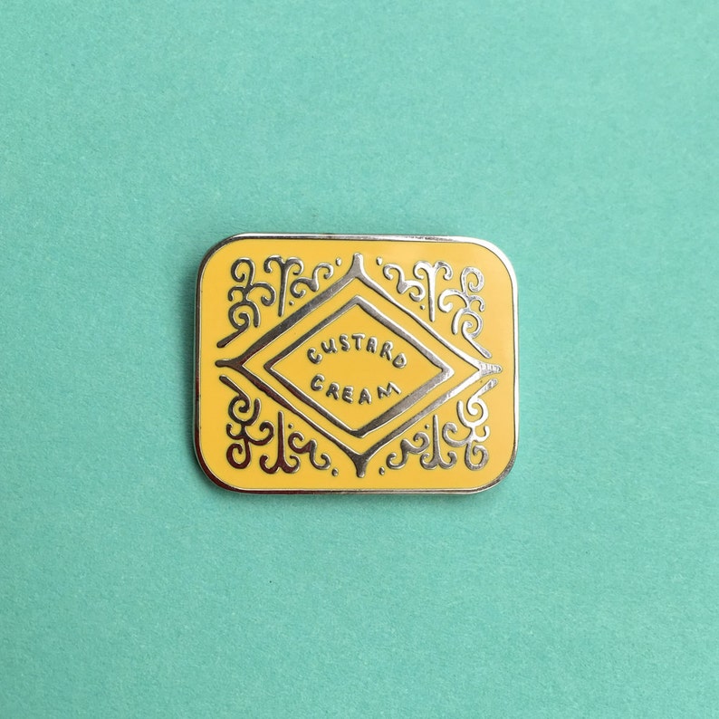 Custard Cream Biscuit Enamel Pin image 3