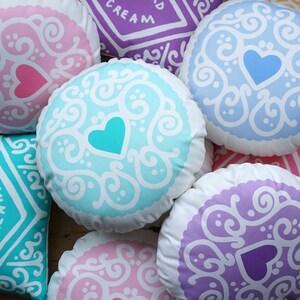 Pastel Jammy Heart Printed Cushion Candyfloss / Biscuit Cushion Cookie Pillow image 2