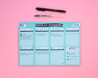 Weekly Planner Pad - Perpetual Planner Notepad - Bullet Journal Pad