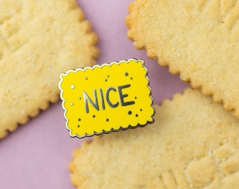 Nice Biscuit Enamel Pin / Pin Badge - Flair - Enamel Badge - Cookie Pin