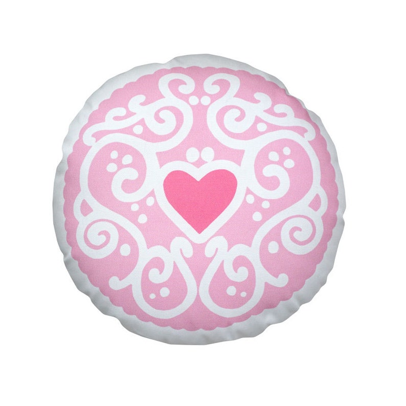 Pastel Jammy Heart Printed Cushion Candyfloss / Biscuit Cushion Cookie Pillow image 1