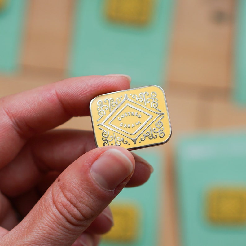 Custard Cream Biscuit Enamel Pin image 7