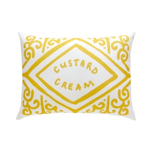 Custard Cream Printed Cushion / Biscuit Cushion - Cookie Pillow