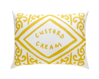 Custard Cream Printed Cushion / Biscuit Cushion - Cookie Pillow