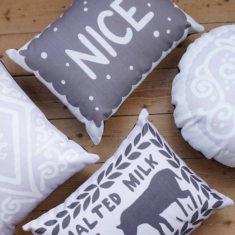 Monochrome Malted Milk Biscuit Cushion image 3