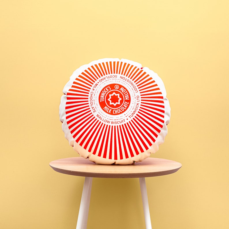 Tunnock's Teacake Printed Cushion / Biscuit Cushion Cookie Pillow image 4