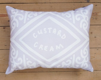 Monochrome Custard Cream Biscuit Cushion