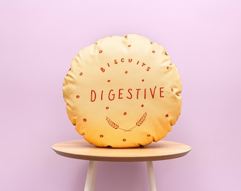 Chocolate Digestive Printed Cushion / Biscuit Cushion - Cookie Pillow