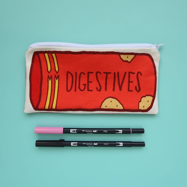 Stationery Pouch Zippy Pouch Digestive Biscuits Pencil Case Zipped Pouch Biscuit Pouch