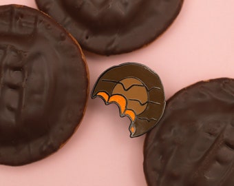 Glitter Jaffa Cake Enamel Pin / Pin Badge - Flair - Enamel Badge - Cookie Pin