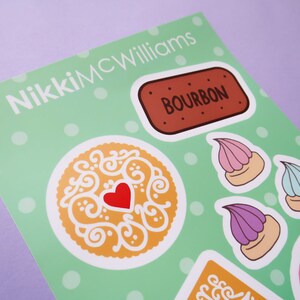 Biscuit Lover Vinyl Stickers Sheet Sticker Pack Cookie Stickers Vinyls Food Decals image 3