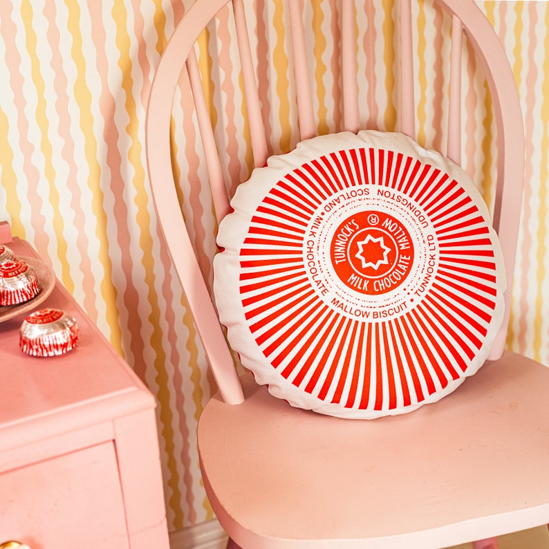 Tunnock's Teacake Printed Cushion / Biscuit Cushion Cookie Pillow image 2