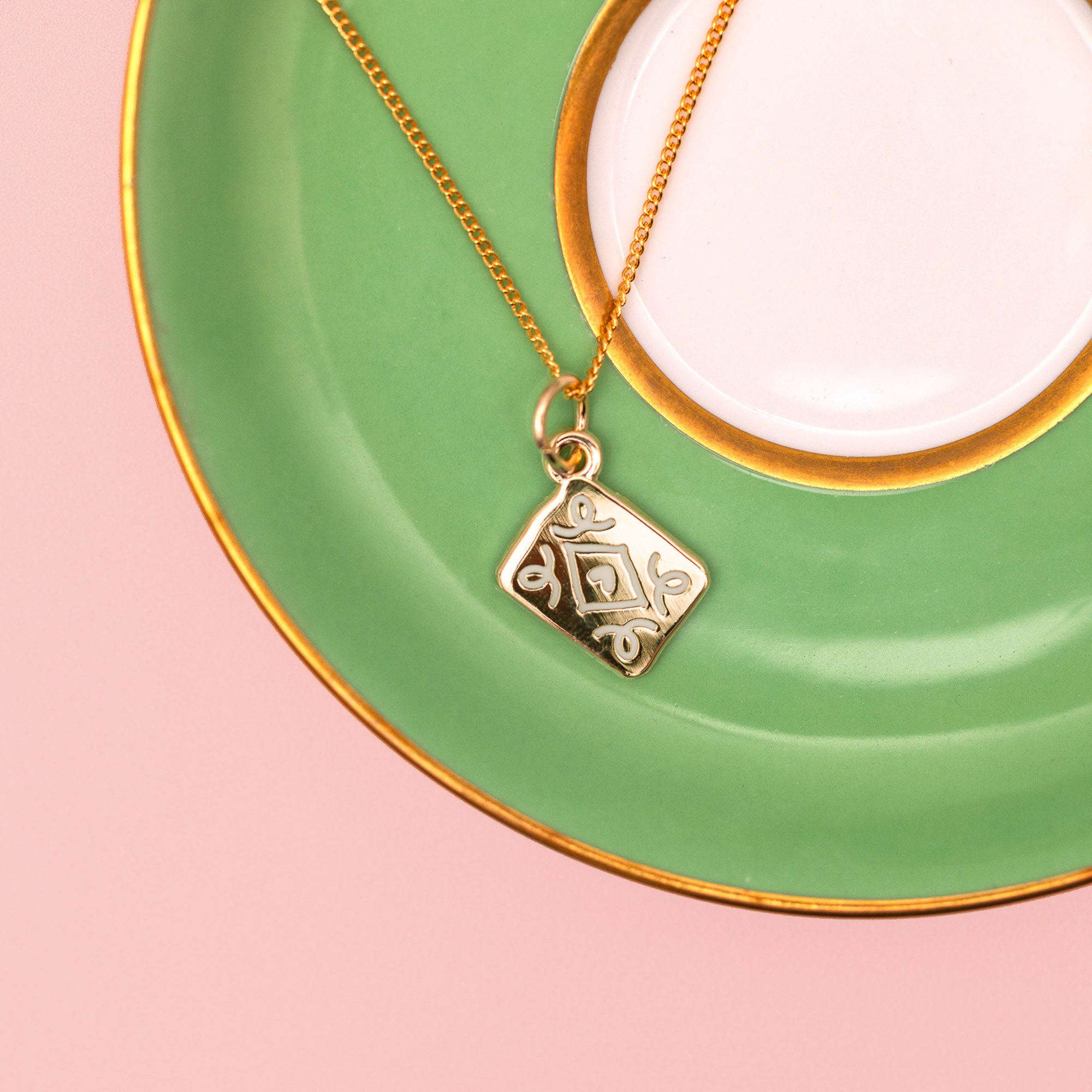 Itty Bitty Golden Custard Cream Necklace Gold Plated Biscuit Etsy