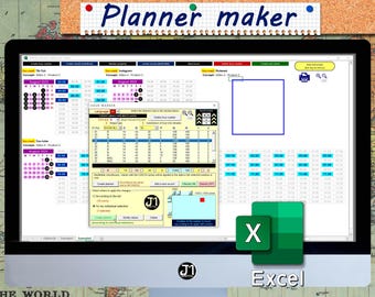 Excel ソーシャル メディア プランナー: マクロ付きカレンダー メーカー (デジタル ダウンロード)