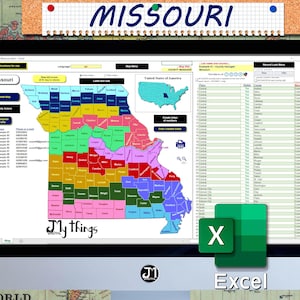 Missouri, Mappa del Missouri, Mappa, Excel, Excel 2019, Geografia, Nord America, Stati degli USA, Contee del Missouri, Responsabile della contea, Macro di Excel