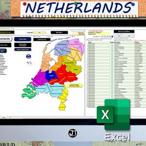 Pays-Bas, carte des Pays-Bas, Excel, géographie, régions des Pays-Bas, provinces des Pays-Bas, chef de province, macros, Europe