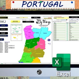 Portugal, Map of Portugal, Geography, Regions of Portugal, Districts of Portugal, European Union, Expedition manager, Excel, Macros, Forms