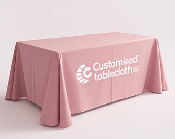 Custom Logo Tablecloth – Printed Trade Show Table Cover – Personalized Event Booth Display