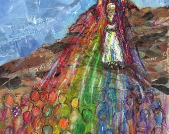 Moses Handgemaakt collage acrylkunststuk