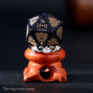 Personalized Wedding Dice - Stone Dice Set, Dnd Gifts, DM Gifts, Engagement Gift, Custom D20, Role Playing Games