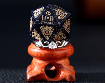 Personalized Wedding Dice - Stone Dice Set, Dnd Gifts, DM Gifts, Engagement Gift, Custom D20, Role Playing Games